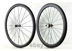700C Road Bike Carbon Fiber Wheelset Clincher Tubular 38/50x25mm Disc Brake Hub