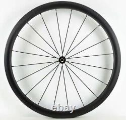 700C Road Bike Carbon Fiber Wheelset Clincher Tubular 38/50x25mm Disc Brake Hub