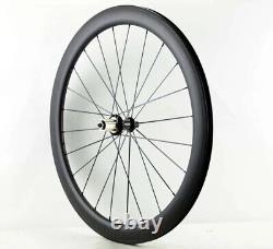 700C Road Bike Carbon Fiber Wheelset Clincher Tubular 38/50x25mm Disc Brake Hub
