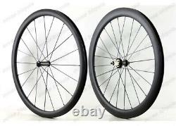 700C Road Bike Carbon Fiber Wheelset Clincher Tubular 38/50x25mm Disc Brake Hub