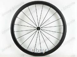 700C Road Bike Carbon Fiber Wheelset Clincher Tubular 38/50x25mm Disc Brake Hub