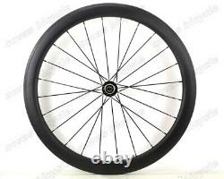 700C Road Bike Carbon Fiber Wheelset Clincher Tubular 38/50x25mm Disc Brake Hub