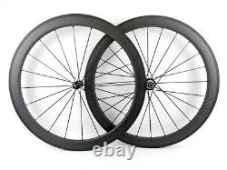 700C Road Bike Carbon Fiber Wheelset Clincher Tubular 50mm Depth 25mm Width