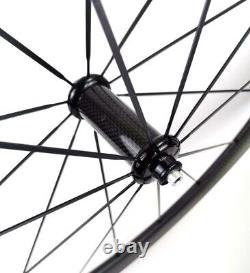 700C Road Bike Carbon Fiber Wheelset Clincher Tubular 50mm Depth 25mm Width