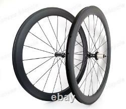 700C Road Bike Carbon Fiber Wheelset Clincher Tubular 50mm Depth 25mm Width