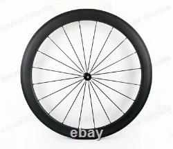 700C Road Bike Carbon Fiber Wheelset Clincher Tubular 50mm Depth 25mm Width