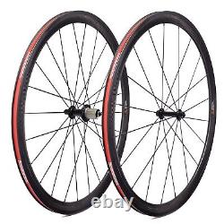 700C Road Bike Carbon Wheels 38/50mm Clincher Rim Brake Bicycle QR Wheelset