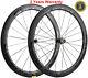700c Road Bike Carbon Wheels 50mm 23mm Width Clincher Bicycle Wheelset Black Mat