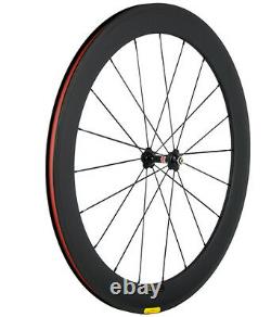 700C Road Bike Carbon Wheels 60mm 25mm Clincher Carbon Wheelset Novatec 271 Hub