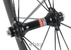 700C Road Bike Carbon Wheels 60mm 25mm Clincher Carbon Wheelset Novatec 271 Hub