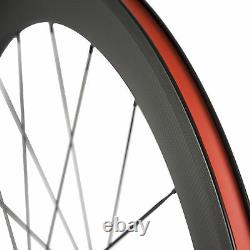 700C Road Bike Carbon Wheels 60mm 25mm Width Clincher Carbon Bicycle Wheelset
