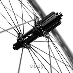 700C Road Bike Carbon Wheels 65mm Tubeless Bicycle Rim Brake Carbon Wheelset