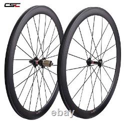 700C Road Bike Carbon Wheels Bicycle Wheelset Rim Brake Tubuless Ready SAT 50mm