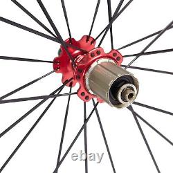 700C Road Bike Carbon Wheels Bicycle Wheelset Rim Brake Tubuless Ready SAT 50mm