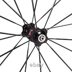 700C Road Bike Carbon Wheels Bicycle Wheelset Rim Brake Tubuless Ready SAT 50mm