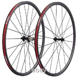 700C Road Bike Carbon Wheels with Powerway Ceramic Bearing V-brake Hubs R13 R36