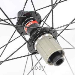 700C Road Bike Carbon Wheelset 38 50 60 88mm Rims Thru Axle Disc Brake Hubs