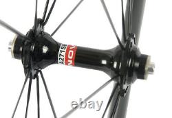 700C Road Bike Carbon Wheelset 38mm 23mm Clincher Race Carbon Wheels Novatec 271