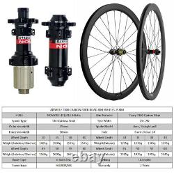 700C Road Bike Carbon Wheelset Bicycle Wheels Disc Brake 6 Bolt or Centerlcok