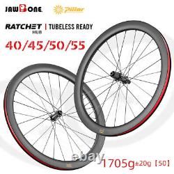 700C Road Bike Carbon Wheelset Disc 36T Ratchet Clincher Tubeless Bicycle Wheels