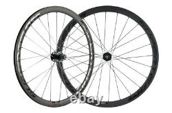 700C Road Bike Disc Brake Carbon Wheels 38mm Front+Rear Disc Brake Bike Wheelset