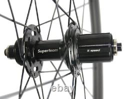 700C Road Bike Disc Brake Carbon Wheels 38mm Front+Rear Disc Brake Bike Wheelset