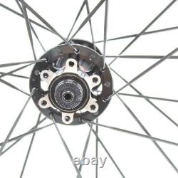700C Road Bike Matt UD Carbon Bicycle Wheelset Thru Disc Brake Hubs Rims Wheels