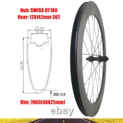 700C Road Bike Rear Carbon Wheel 60mm25mm 24 Holes 36T 10 11S XDR 12S Hub