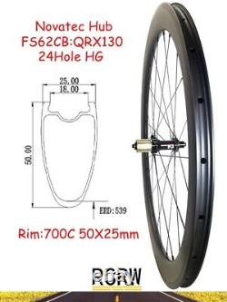 700C Road Bike Rear Wheelset Carbon Tubeless Clincher Bicycle Wheel HG XD XDR