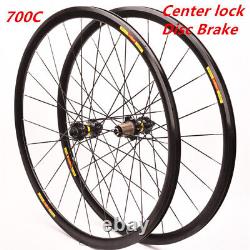 700C Road Bike Wheelsets Thru Axle/QR Six Hole / Center Lock City Bicycle Wheels