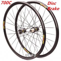 700C Road Bike Wheelsets Thru Axle/QR Six Hole / Center Lock City Bicycle Wheels