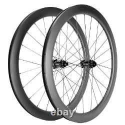 700C Road Disc Brake Wheels 50mm 25mm Clincher Bicycle Carbon Wheelset AXLE THRU