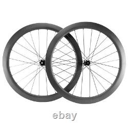 700C Road Disc Brake Wheels 50mm 25mm Clincher Bicycle Carbon Wheelset AXLE THRU