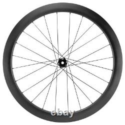 700C Road Disc Brake Wheels 50mm 25mm Clincher Bicycle Carbon Wheelset AXLE THRU