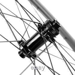 700C Road Disc Brake Wheels 50mm 25mm Clincher Bicycle Carbon Wheelset AXLE THRU