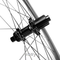 700C Road Disc Brake Wheels 50mm 25mm Clincher Bicycle Carbon Wheelset AXLE THRU