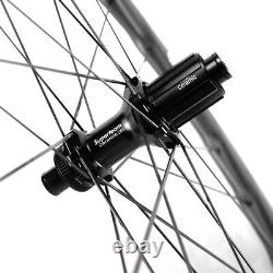 700C Road Disc Brake Wheels 50mm 25mm Tubeless Bicycle Carbon Wheelset AXLE THRU