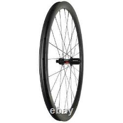 700C Road Disc Carbon Wheels Gravel 38mm Deep Clincher Tubeless 25mm Wide 24H