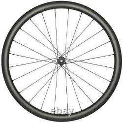 700C Road Disc Carbon Wheels Gravel 38mm Deep Clincher Tubeless 25mm Wide 24H
