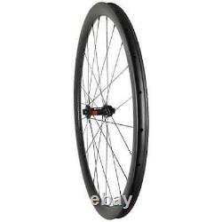 700C Road Disc Carbon Wheels Gravel 38mm Deep Clincher Tubeless 25mm Wide 24H