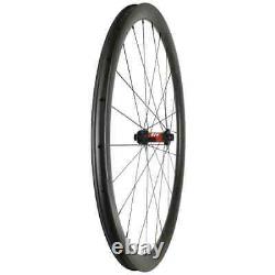 700C Road Disc Carbon Wheels Gravel 38mm Deep Clincher Tubeless 25mm Wide 24H