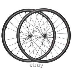 700C Road Gravel Bicycle Disc Carbon Wheels Clincher Tubeless Tapeless 24Hole