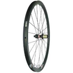 700C Road Gravel Bicycle Disc Carbon Wheels Clincher Tubeless Tapeless 24Hole