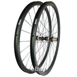 700C Road Gravel Bicycle Disc Carbon Wheels Clincher Tubeless Tapeless 24Hole