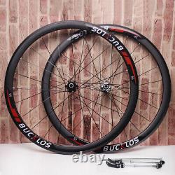 700C Road Racing Bike Wheels Carbon Hub Bicycle Wheelset Aluminum Rim Disc Brake
