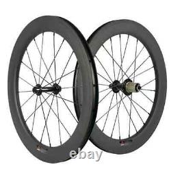 700C Road Racing Carbon Bike Wheelset Aero Spoke Clincher Rim Brake Wheels