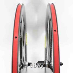 700C Road Track Fixed Gear Bike Carbon 5 Spokes Bicycle Wheelset Clincher Rim