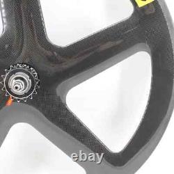 700C Road Track Fixed Gear Bike Full Carbon 5Spoke Bicycle Wheelset Clincher Rim