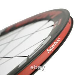 700C SUPERTEAM Carbon Wheels Road Bike Clincher 50mm Road Bicycle Wheelset
