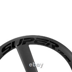 700C Tri Spoke Carbon Rim Brake Wheel 56mm 3 Spoke Road Wheel Clincher